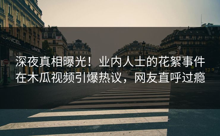 深夜真相曝光！业内人士的花絮事件在木瓜视频引爆热议，网友直呼过瘾