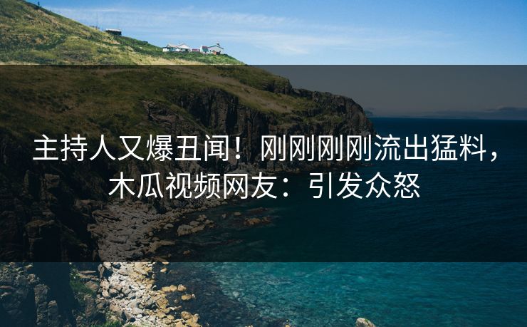 主持人又爆丑闻！刚刚刚刚流出猛料，木瓜视频网友：引发众怒