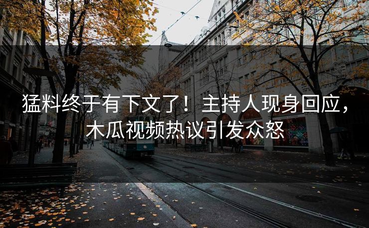 猛料终于有下文了！主持人现身回应，木瓜视频热议引发众怒