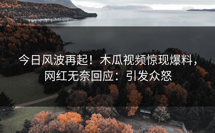 今日风波再起！木瓜视频惊现爆料，网红无奈回应：引发众怒